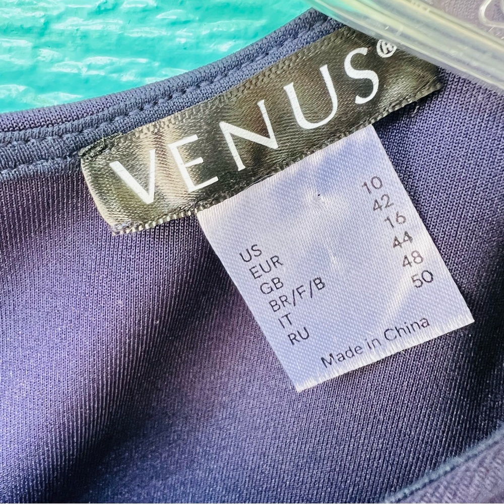 VENUS Navy Blue Lace Dress Sleeveless Size 10 Elegant Classic Elevated - Picture 4 of 13